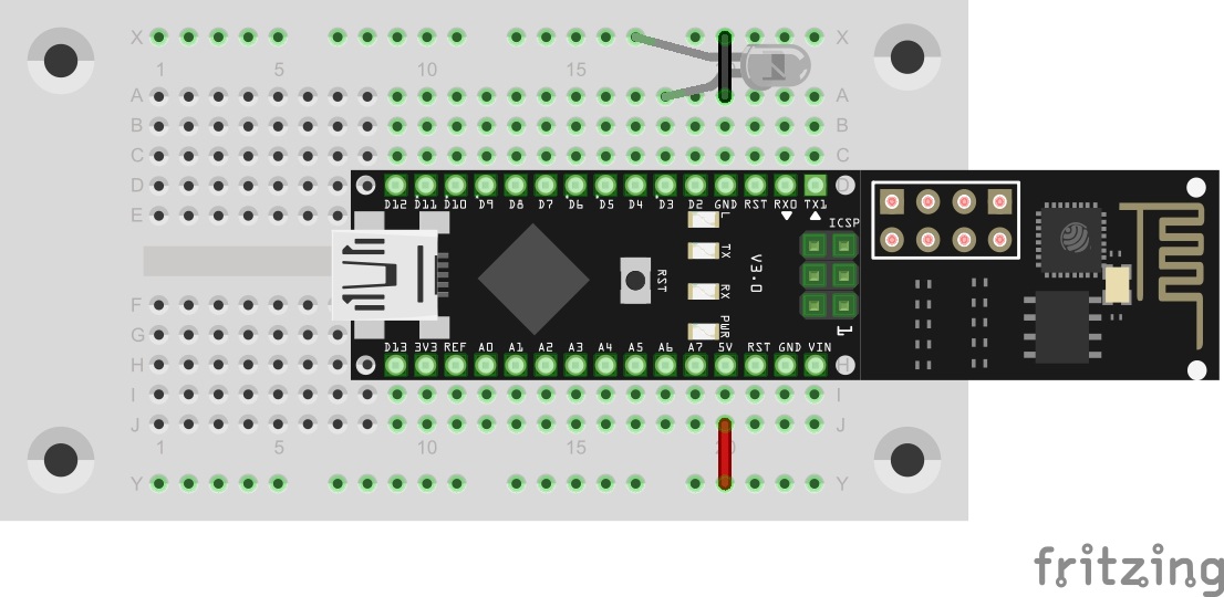 Anschluss der IR-Diode an Pin D3