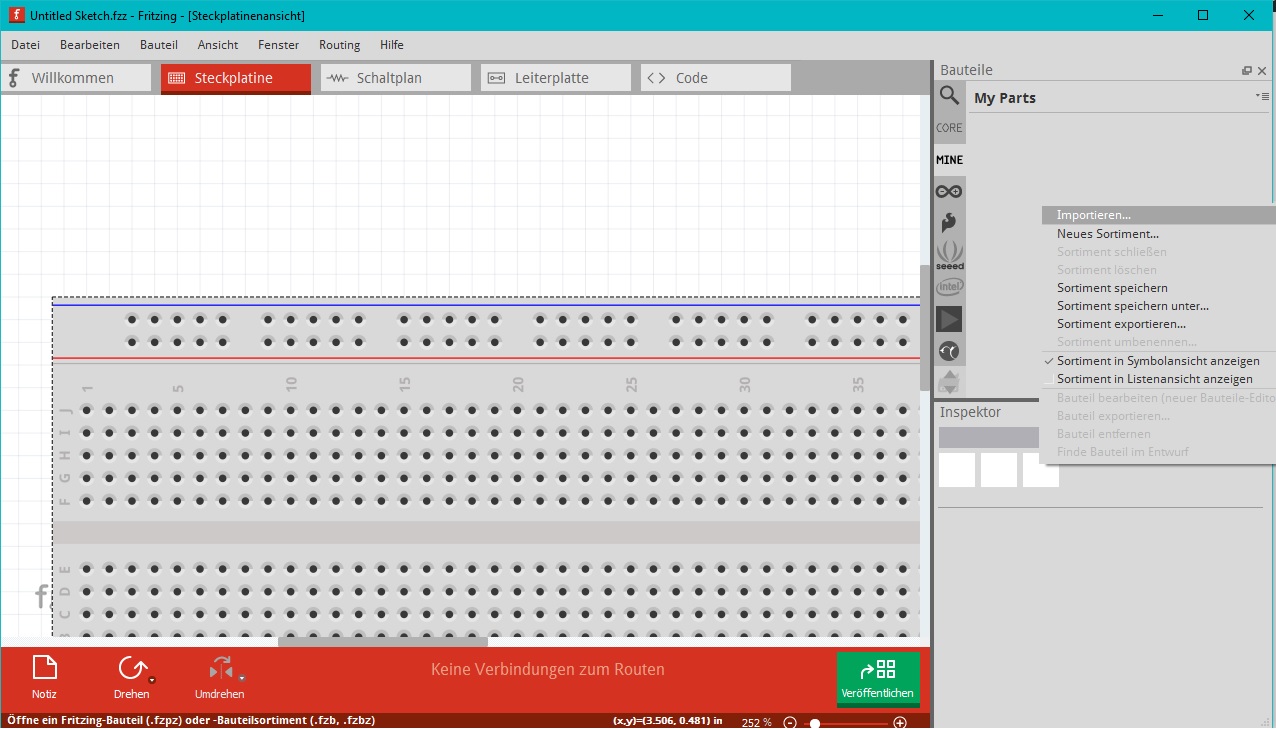 So werden Bauteile in Fritzing importiert