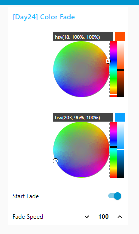 Das Userinterface mit den beiden Color-Pickern
